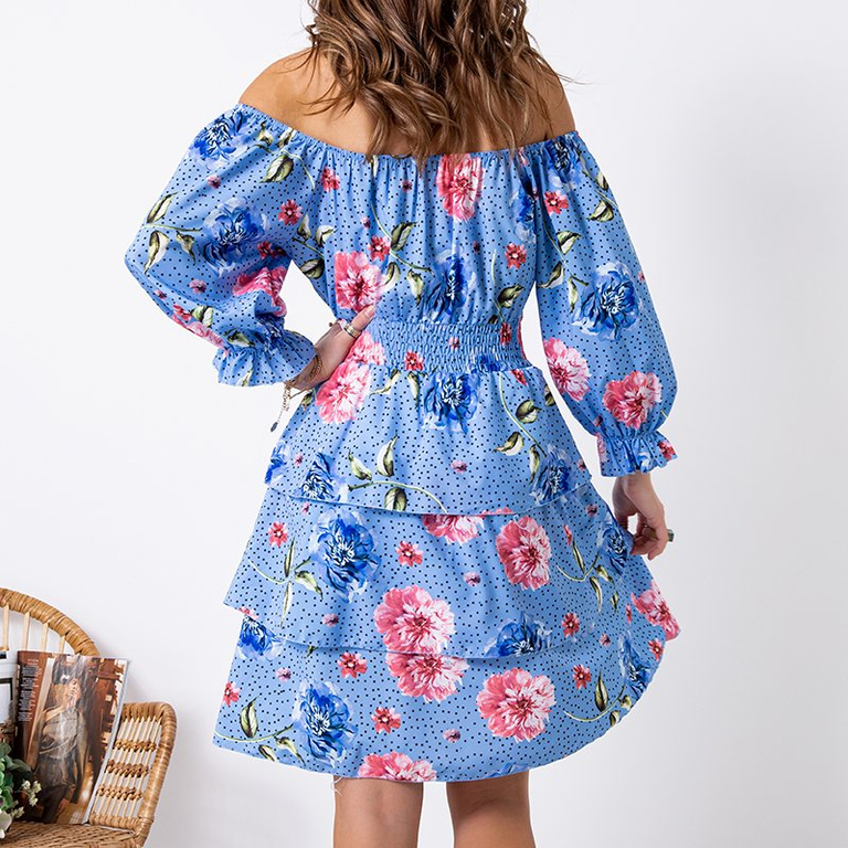 Robe femme à motifs en bleu - Vêtements