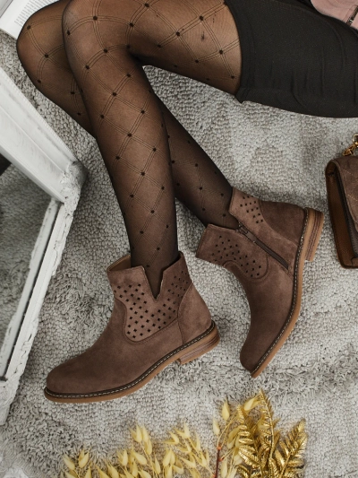 Bottines pour femmes en cuir naturel Rito