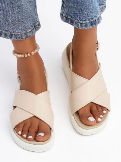 Royalfashion Sandales pour femmes Riva Star à semelle épaisse