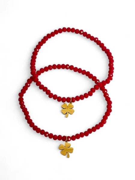 Royalfashion Deux Bracelets pour femmes avec pendentif trèfle
