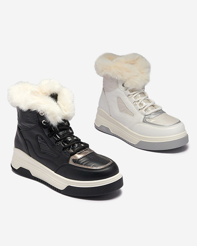 OUTLET Bottes lacées blanches pour femmes a'la snow boots Ojilen - Footwear