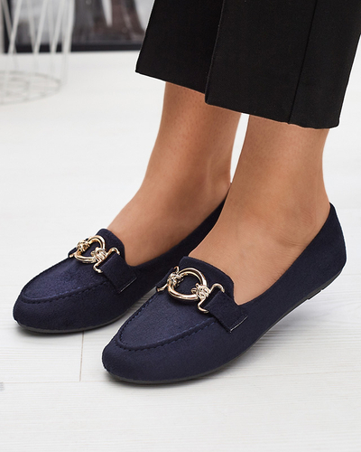 Mocassins en éco-daim bleu marine Brussi - Footwear
