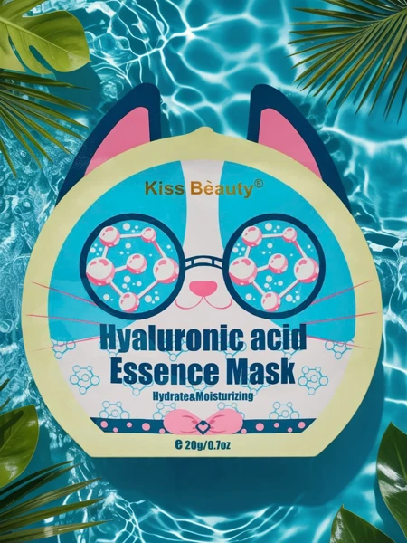 Masque en tissu pour le visage chat avec acide hyaluronique – hydratant