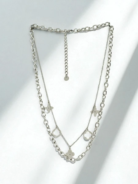Collier argenté Florentia Stella – chaîne double, tendance