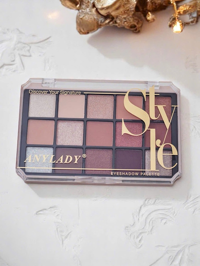 ANYLADY Palette de 15 fards à paupières avec paillettes et mats Ruby Glamour