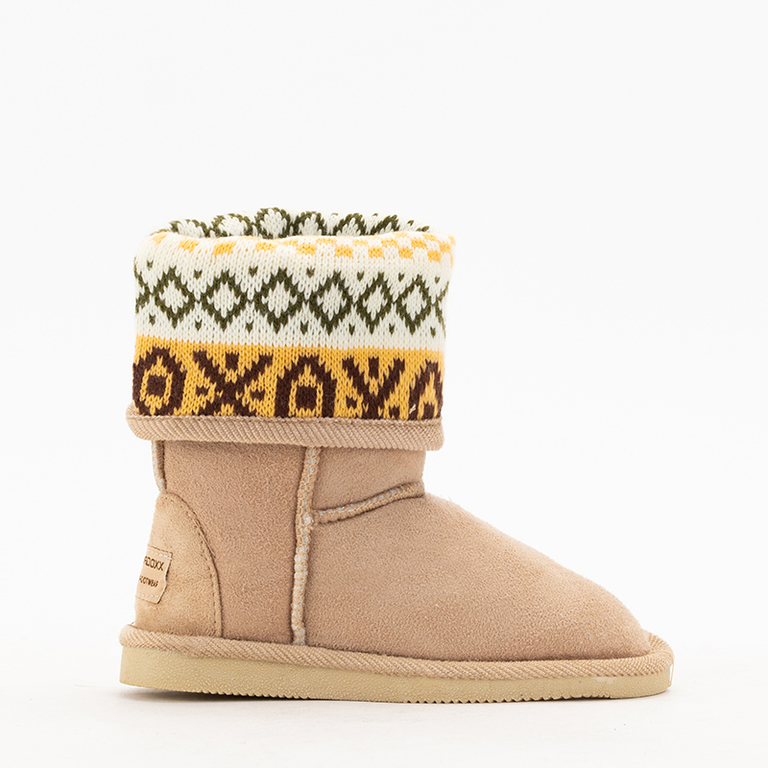 Bottes de neige beiges pour enfants Snowiis - Chaussures