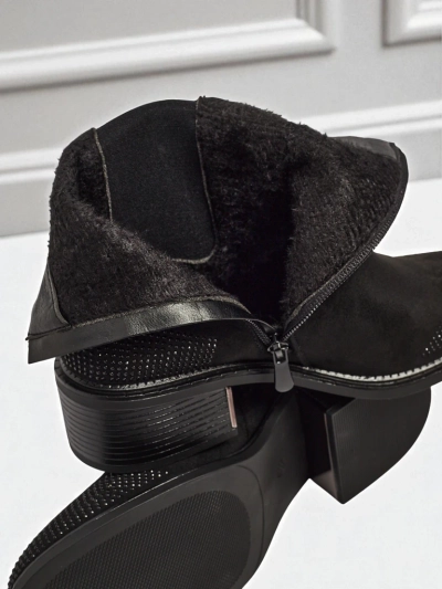 Bottines femme en éco-daim ornées de strass TangleMist
