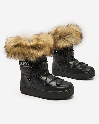 Royalfashion Bottes à lacets a'la bottes de neige avec fourrure Heccti