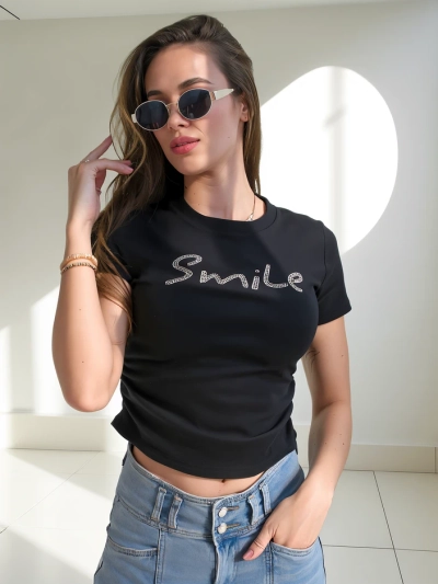 Blouse en coton pour femmes Royalfashion avec l'inscription