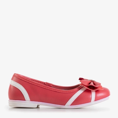 OUTLET Ballerines enfant rouges et blanches à nœud Portia - Chaussures