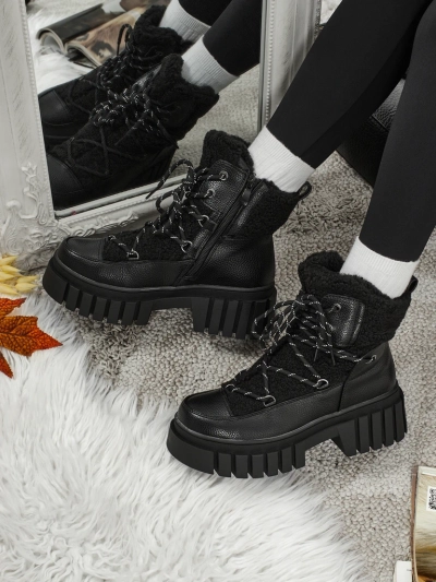 Bottines workwear pour femmes avec fourrure Cindora