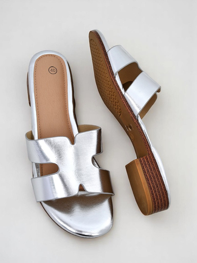 Royalfashion Sandales plates pour femmes SilverEase