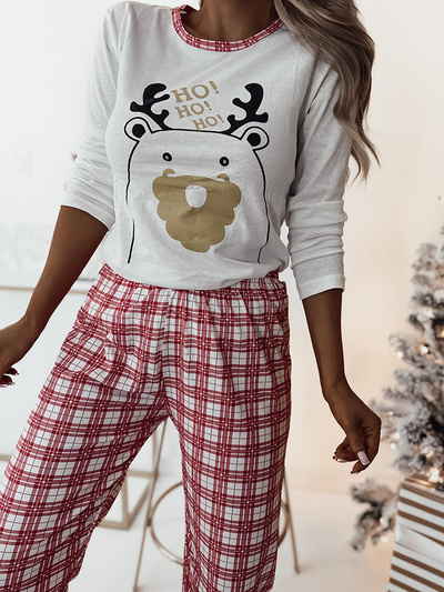 Royalfashion Pyjama 2 pièces pour femme Noël blanc