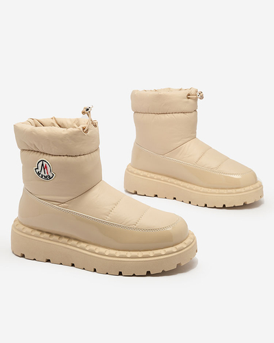 Royalfashion Bottes de neige à enfiler pour femme de couleur beige Ireda
