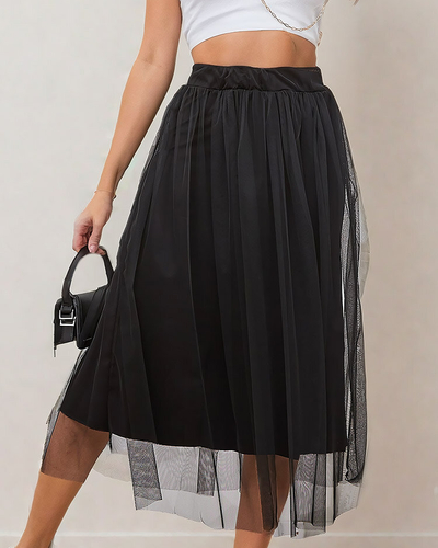 Royalfashion Jupe midi double épaisseur pour femme