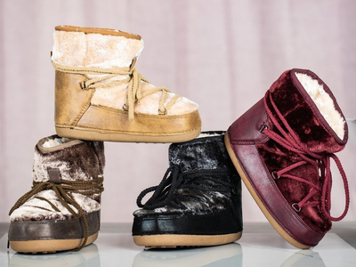 Bottes de neige à plateforme bordeaux - Chaussures