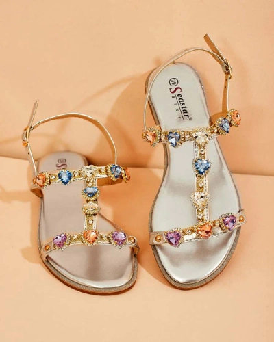 Royalfashion Sandales Selina zirconia pour femme