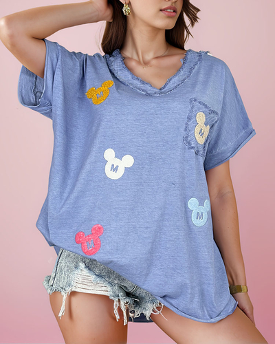 Royalfashion T-shirt femme avec patchs