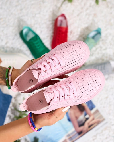 Royalfashion Tennis ajourées pour femme rose Salomp