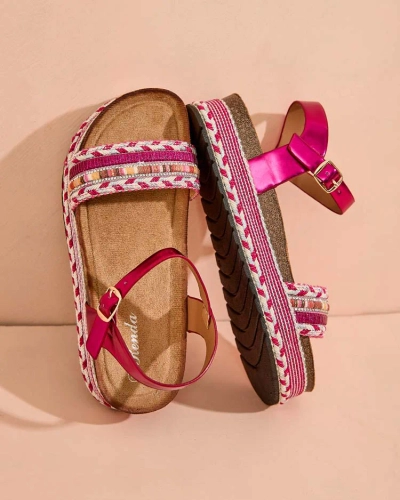 Royalfashion Sandales en mussir brodé pour femme