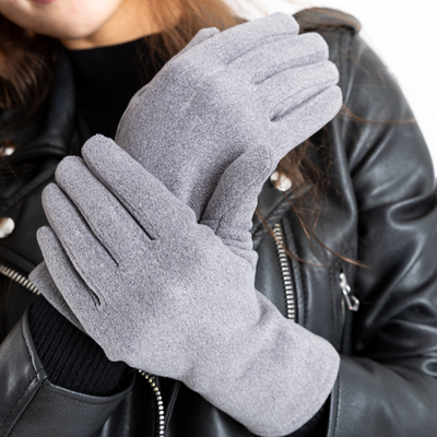 Gants en tissu pour femmes gris - Accessoires