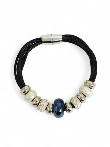 Bracelet Femme avec Perles Cordon Scintillant