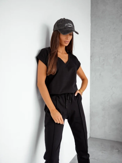 Ensemble décontracté en coton pour femmes Royalfashion avec des manches courtes