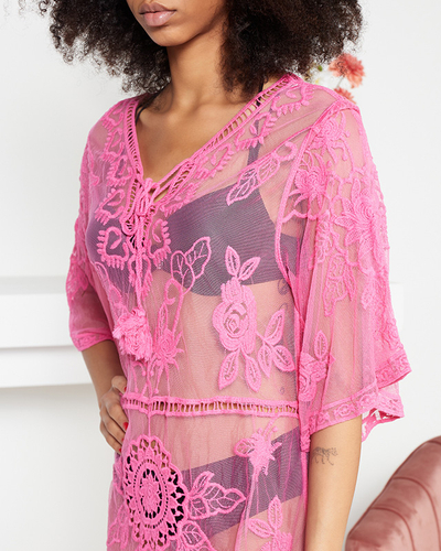 Robe paréo d'été en dentelle rose foncé - Vêtements