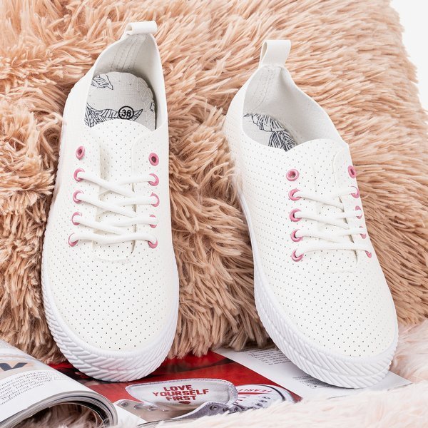 Sneakers Ahama ajourées pour femmes blanches - Chaussures 1