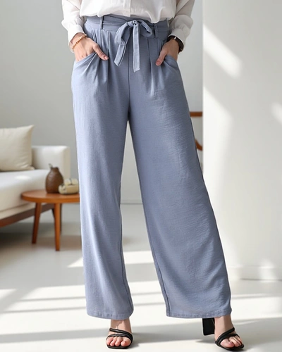 Pantalons larges Royalfashion pour femmes avec une ceinture