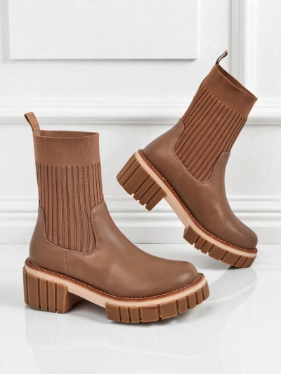 Bottines pour femmes à talon bloc en cuir écologique Ivy Storm