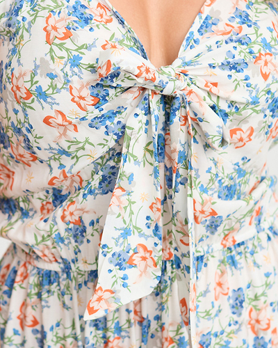 Robe maxi fleurie blanche à bretelles - Vêtements