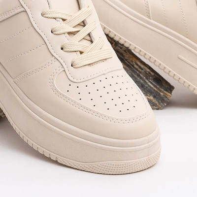 Baskets Plateforme Femme Beige Silvina - Chaussures