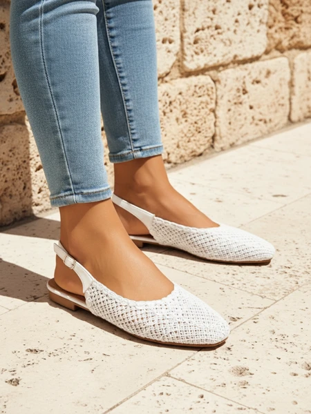 Royalfashion Sandales pour femmes à talon ouvert Breeze Woven