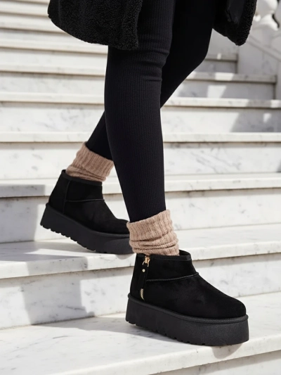 Royalfashion Bottes de neige à plateforme pour femmes a'la Delgadi