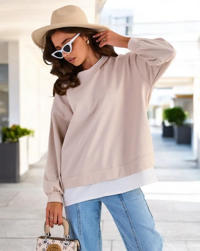 Royalfashion Sweat-shirt fin en coton pour femme