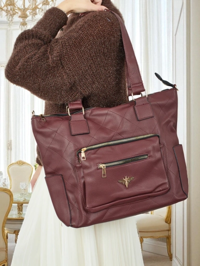 Sac à main shopper pour femme en cuir écologique matelassé Marvaya