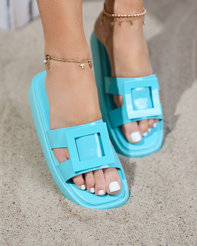 Chaussons femme menthe avec ornement Zegor - Chaussures
