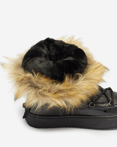 Bottes de neige noires vernies pour femmes Fursav - Footwear