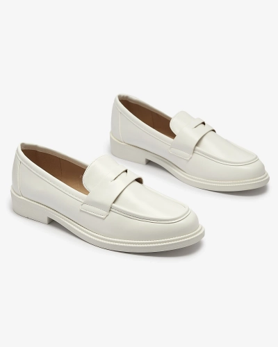 Mocassins blancs pour femme en cuir écologique Zibom- Footwear
