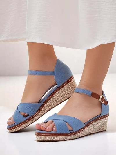 Royalfashion Sandales compensées pour femmes Terrific