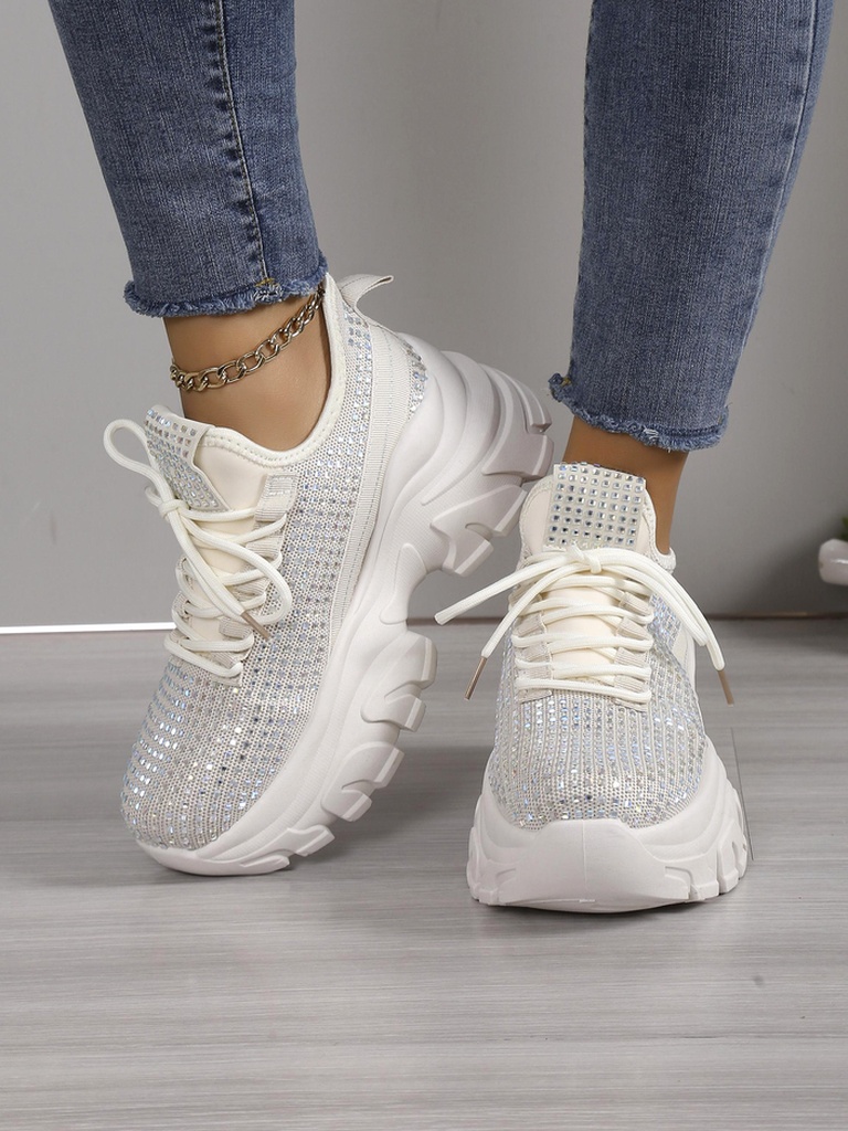Royalfashion Baskets sportives pour femmes avec des strass Blysco