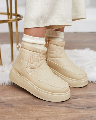 Royalfashion Bottes de neige à enfiler pour femme en beige Armeda