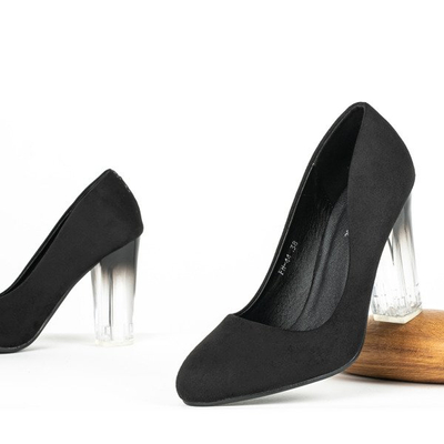 Escarpins noirs sur un poteau Lorna transparent - Chaussures 1