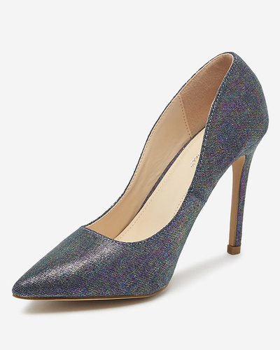 OUTLET Escarpins à talon pour femmes a'la denim holographique bleu Soddo Footwear