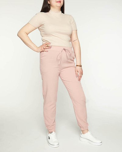 Jogging en tissu rose pour femme GRANDE TAILLE - Vêtement
