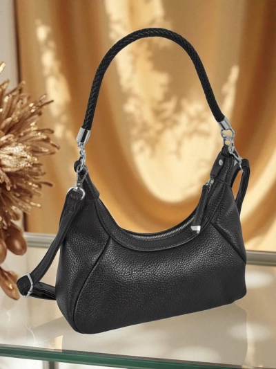 Royalfashion Petit sac à main pour femme en cuir écologique avec sangle décorative Lacquea
