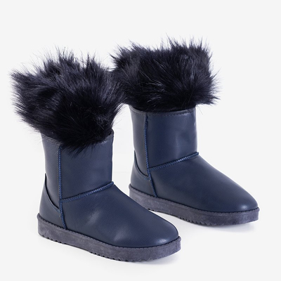 Bottes de neige en éco-cuir bleu marine pour femmes avec fourrure Iraci - Footwear
