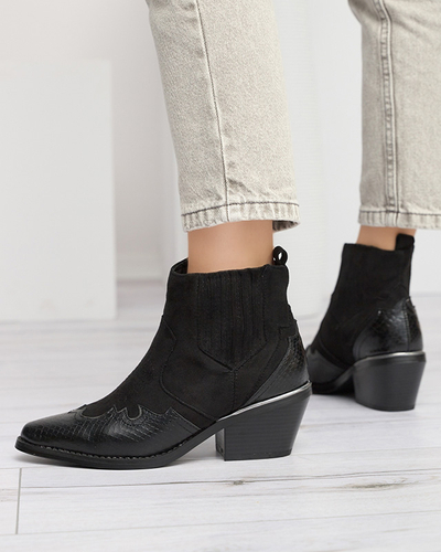 Santiags noires en daim écologique sur tige basse Zirras - Footwear