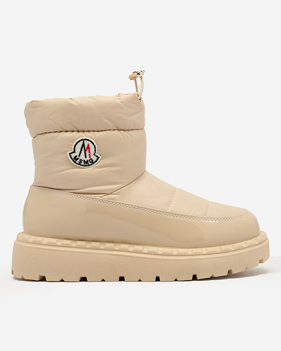 Royalfashion Bottes de neige à enfiler pour femme de couleur beige Ireda